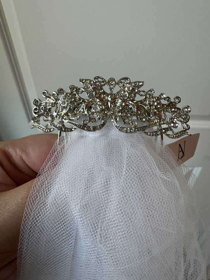 Silver Butterfly Veil