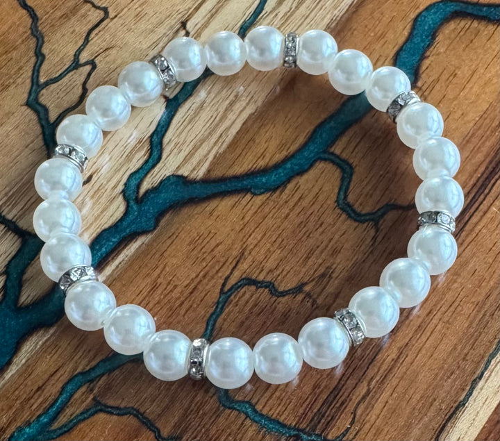 Rhinestone & Pearl Bracelet