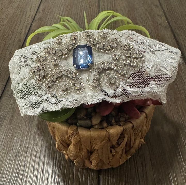 Garter With Blue Embellishment