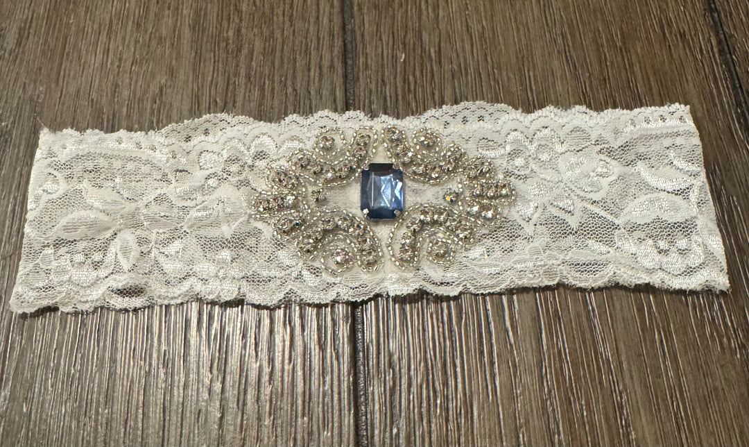 Garter With Blue Embellishment