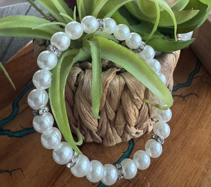 Rhinestone & Pearl Bracelet
