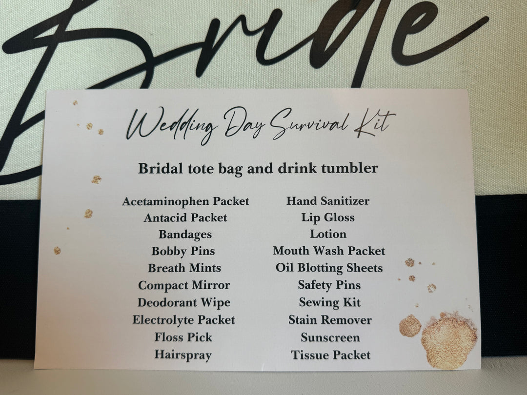 Wedding Day Survival Kit: Bride